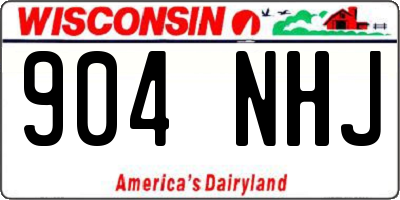 WI license plate 904NHJ