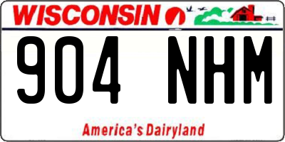 WI license plate 904NHM