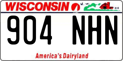 WI license plate 904NHN