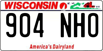 WI license plate 904NHO