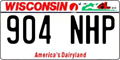 WI license plate 904NHP