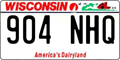 WI license plate 904NHQ