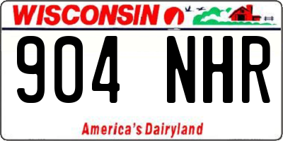 WI license plate 904NHR