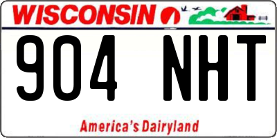 WI license plate 904NHT