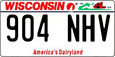 WI license plate 904NHV