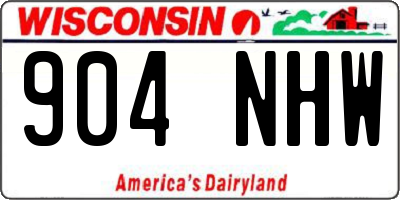 WI license plate 904NHW