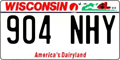 WI license plate 904NHY