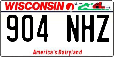 WI license plate 904NHZ