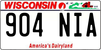 WI license plate 904NIA
