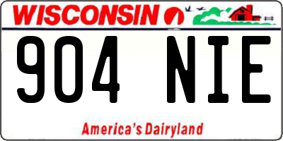 WI license plate 904NIE
