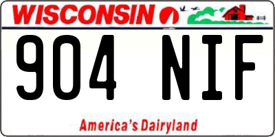WI license plate 904NIF