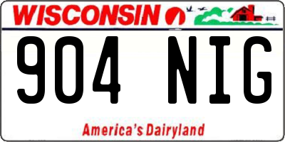 WI license plate 904NIG