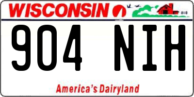 WI license plate 904NIH