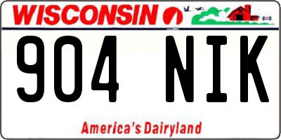 WI license plate 904NIK