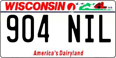 WI license plate 904NIL