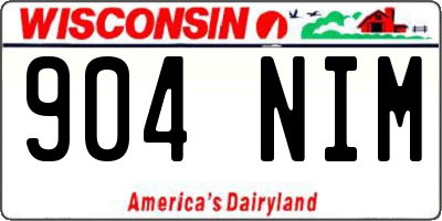 WI license plate 904NIM