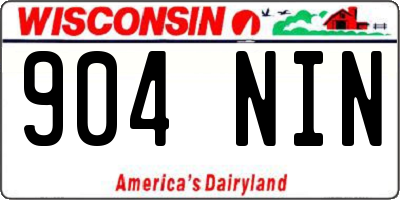 WI license plate 904NIN