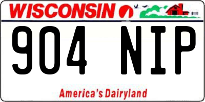 WI license plate 904NIP