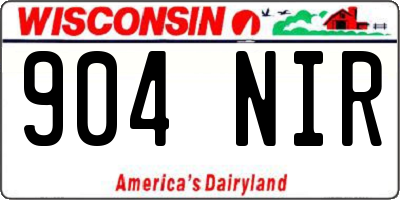 WI license plate 904NIR