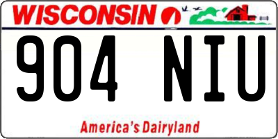 WI license plate 904NIU