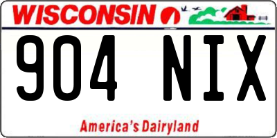 WI license plate 904NIX