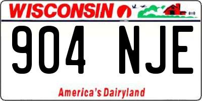 WI license plate 904NJE