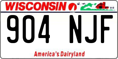 WI license plate 904NJF