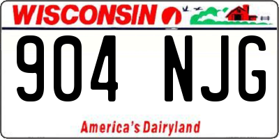 WI license plate 904NJG