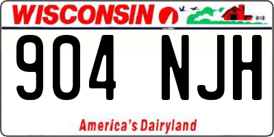 WI license plate 904NJH