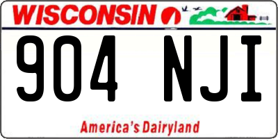 WI license plate 904NJI
