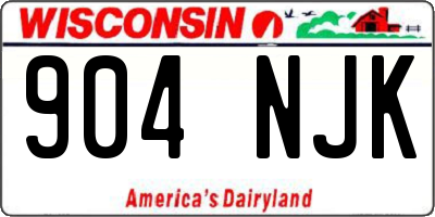 WI license plate 904NJK