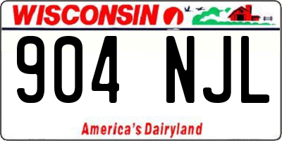 WI license plate 904NJL