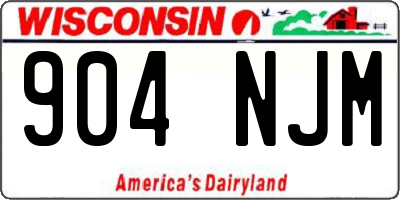 WI license plate 904NJM
