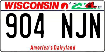 WI license plate 904NJN