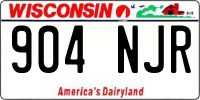 WI license plate 904NJR