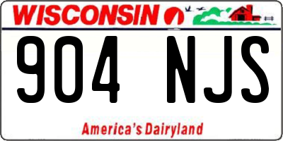 WI license plate 904NJS