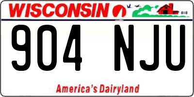 WI license plate 904NJU