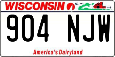 WI license plate 904NJW