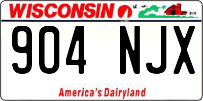WI license plate 904NJX