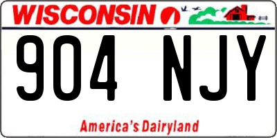 WI license plate 904NJY