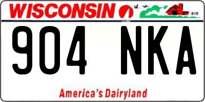 WI license plate 904NKA