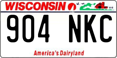 WI license plate 904NKC