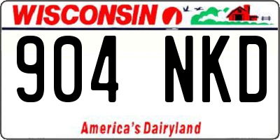 WI license plate 904NKD