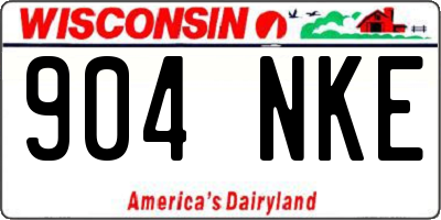WI license plate 904NKE