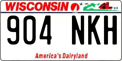 WI license plate 904NKH