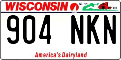 WI license plate 904NKN