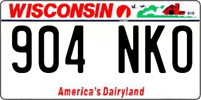 WI license plate 904NKO