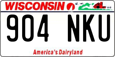 WI license plate 904NKU