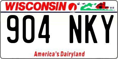 WI license plate 904NKY