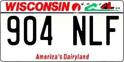 WI license plate 904NLF